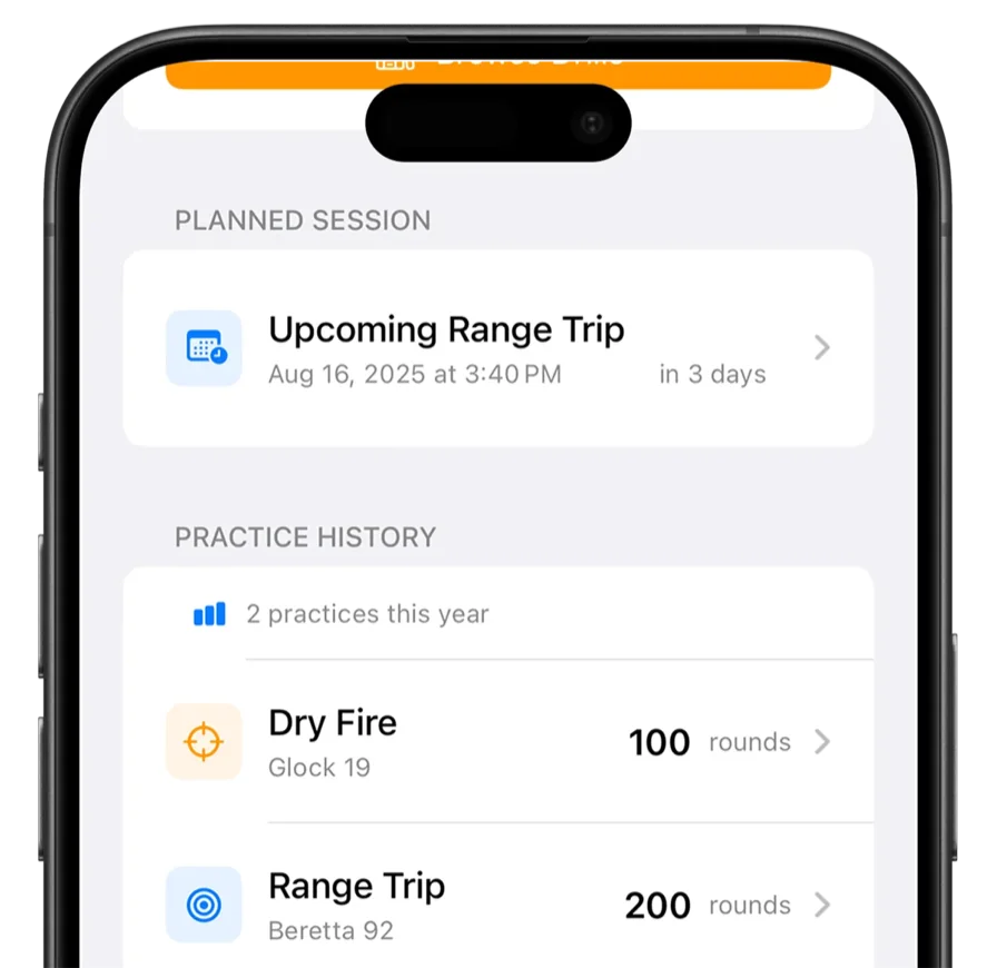 Range session logging screen