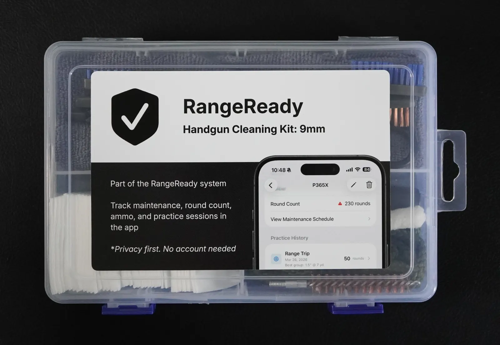 RangeReady 9mm Handgun Cleaning Kit — branded packaging